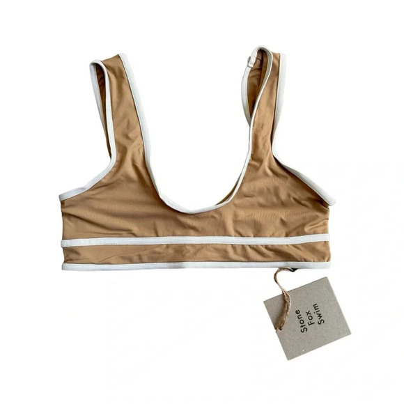 Stone Fox swim women’s top bikini dhalia tannin tan beige size Small NWT - Picture 1 of 8